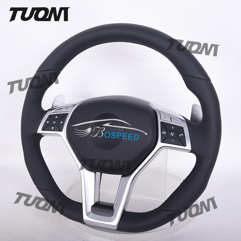 Mercedes Benz Steering Wheel Black Easy Installation Rounded Top Flat Bottom