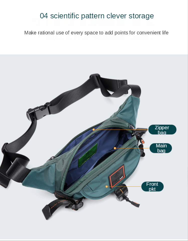 ISO9001 Mens Waist Bags Mildew Resistance Waist Pouch Waterproof