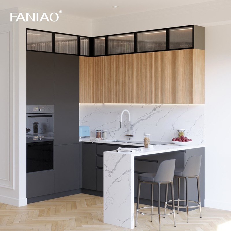 China Manufacturer Direct Melamine Kitchen Cabinet For Apartments And Hotel