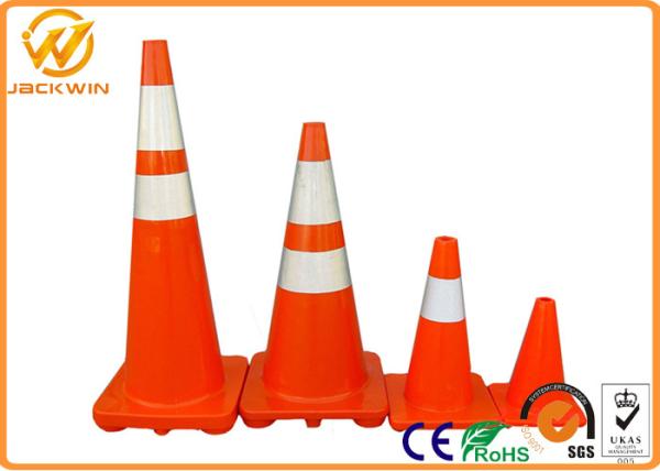Reflective Orange PVC Traffic Safety Cones Impact Resistant 45cm / 70cm / 90cm
