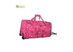 Printing Material Wheeled Duffel Rolling Luggage Bag