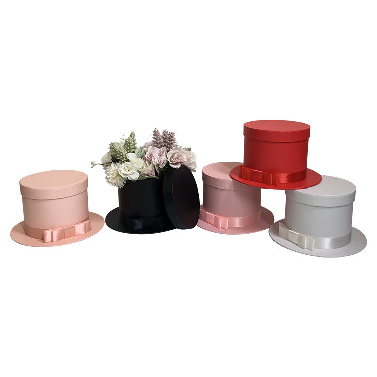SGS PMS 4C Printing Round Hat Box 200gsm Cardboard Rose Preserved