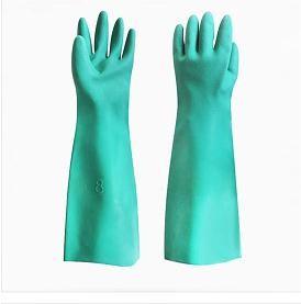 Wholesale 18 Inches 45CM Green Nitrile Chemical Resistant Gloves 22 Mil Restaurant Nitrile Gloves from china suppliers