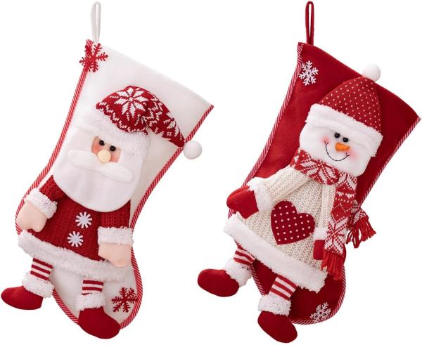 Christmas Stockings 2 Pack 3D Gnomes Santa Christmas Stockings Personalized