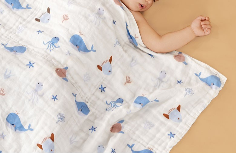 Safe Eco Friendly Cotton Bubble Gauze Fabric 4 Layer Cotton Swaddle Cloth