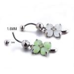 Fashion stainless steel piercing jewelry flower dangle belly button ring for