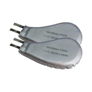 Wholesale 452026 3.7 V 180mAh LiPo Battery Custom Rechargeable Li Polymer Battery Wearable from china suppliers