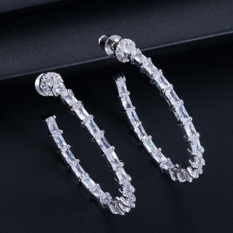 CZ Stone Earrings For Women Classic Wedding Earring Jewelry Party Fashion CZ Simple Earring Stylish Women's Jewelry