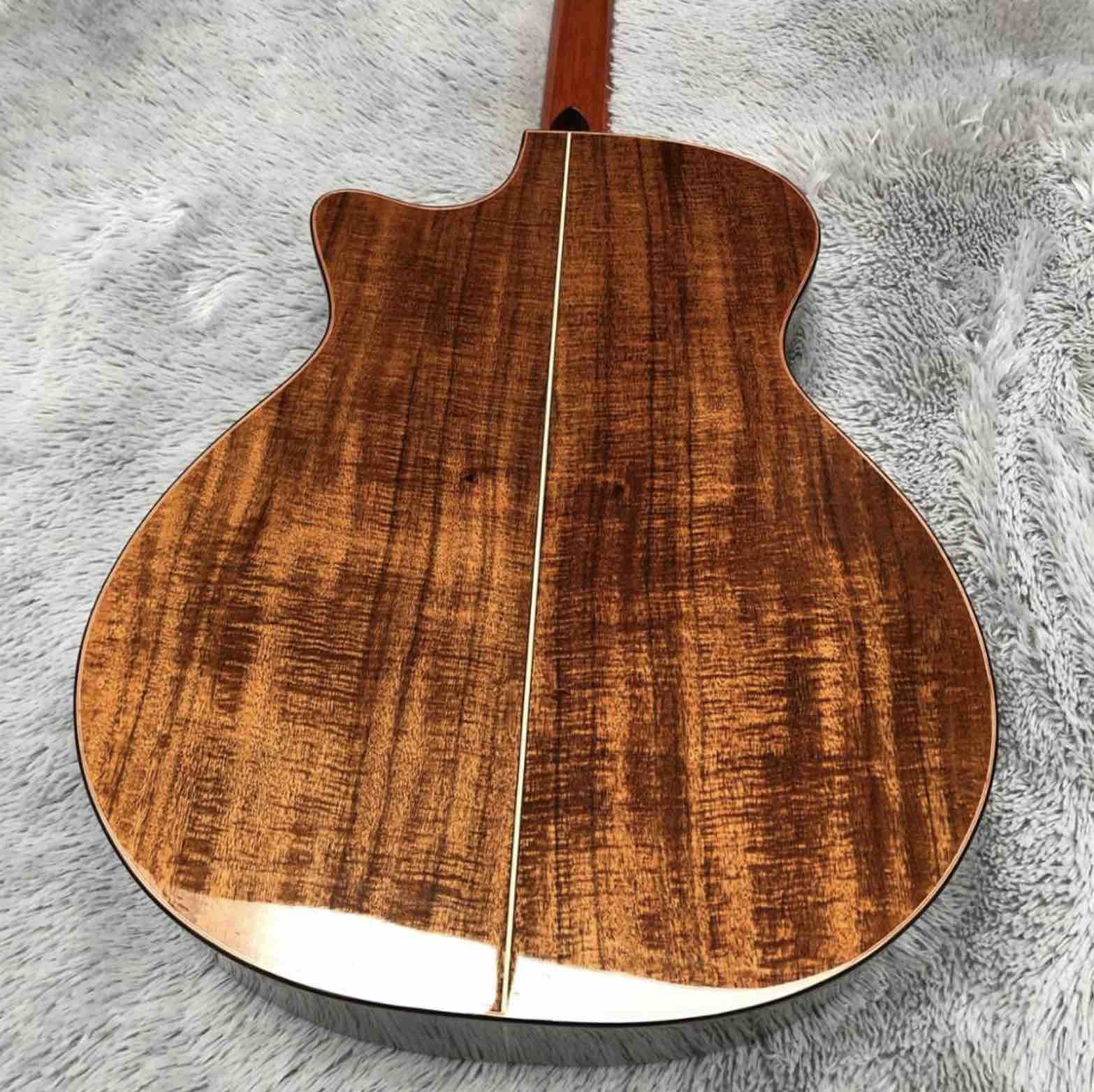 Ebony Fingerboard Abalone Binding Cutaway KOA Wood 916K Acoustic Electric Guitar