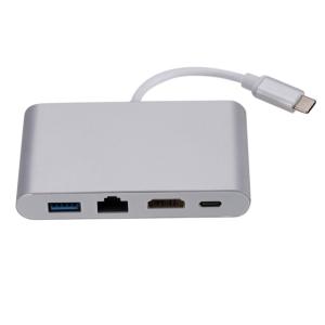 Wholesale Cell Phones 4 In 1 4K 2K HDMI RJ45 Powered USB C HUB from china suppliers