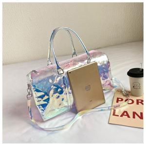 Wholesale Colorful Transparent Travel Bag New Women'S Bag Casual Fitness Bag Super Cool Portable Laser Bag Swimming Bag from china suppliers