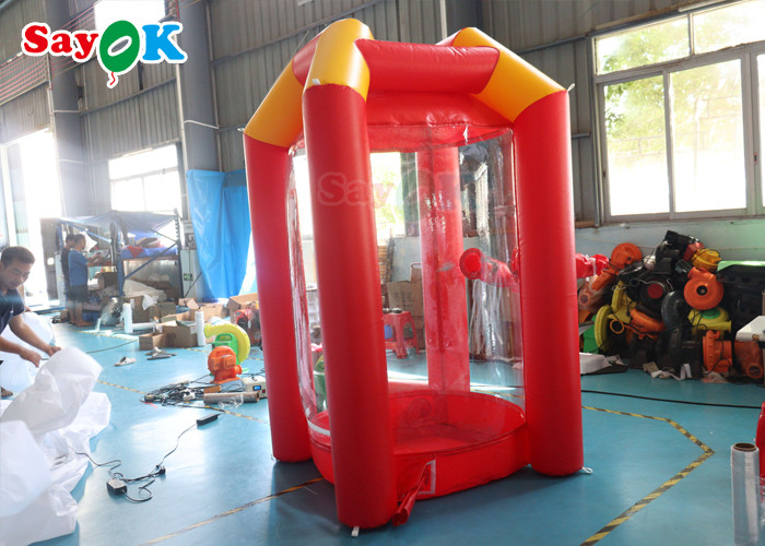Inflatable Cash Cube Money Grab Machine Money Blowing Booth For Event Advertising