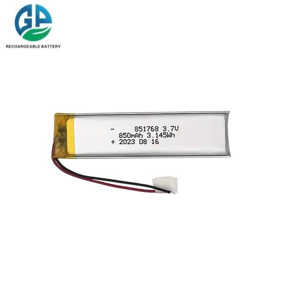 High Capacity 851768 3.7V 850mAh 1S1P Battery Manufactory Lithium Ion Polymer KC