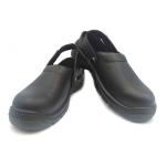 Black Steel Toe Kitchen Shoes Unisex Restaurant Work Shoes Non Slip Clean Easy