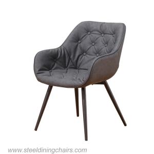Wholesale Black Punctiform Metal Upholstered Dining Chair from china suppliers