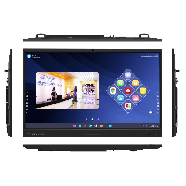 65 Inch Interactive Flat Panel with Android 14 and 8+128G RAM for School and Office Meetings