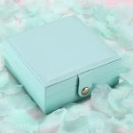 Square Custom Printed Display Boxes For Luxury PU Leather Jewelry Set Arts And
