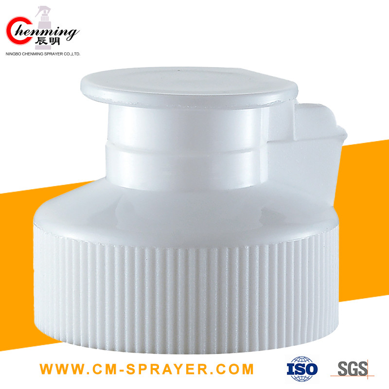 38-400 24/410 White Flip Top Caps Child Resistant 24mm 38mm Thread Round Ribbed Skirt Hinged