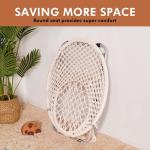 Saucer Chair with Folding Metal Frame, 100% Cotton Handmade Round Cozy Chairs,