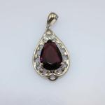 Fashion 9mmx12mm Pear Shape Purple Cubic Zircon Pendant(PSJ0395)