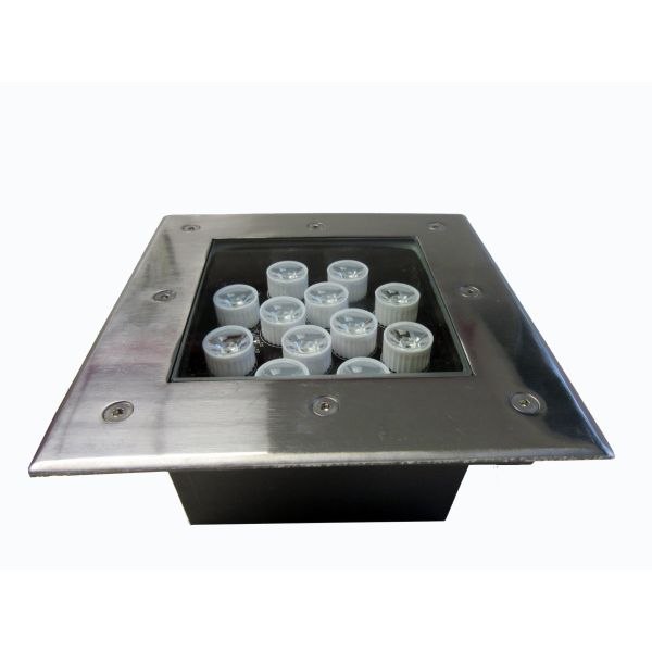 12V LED Inground Lights With Brushed Stainless Steel Trim 9w 12w 18w outdoor IP67