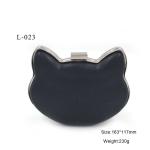 Custom fashion gold cat shape plastic box purse frame for wallet