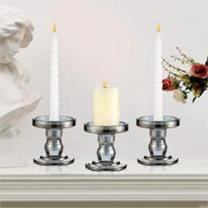 Wholesale Wholesale chic cheap gray glass candle holder for wedding decoration from china suppliers