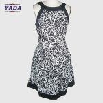 New fashion round neck sleeveless flower printed casual dresses brand pretty