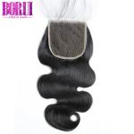4 * 4 5 * 5 6 * 6 Lace Closure , Brazilian Pre Plucked Hair With Baby Hair Soft