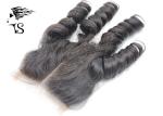 Off Black French Curly Lace Frontal Closure , 7A 4x4 Lace Frontal Hair Closure