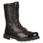 10" Side Zipper Ceremonial High Military Combat Boots Full Grain Leather