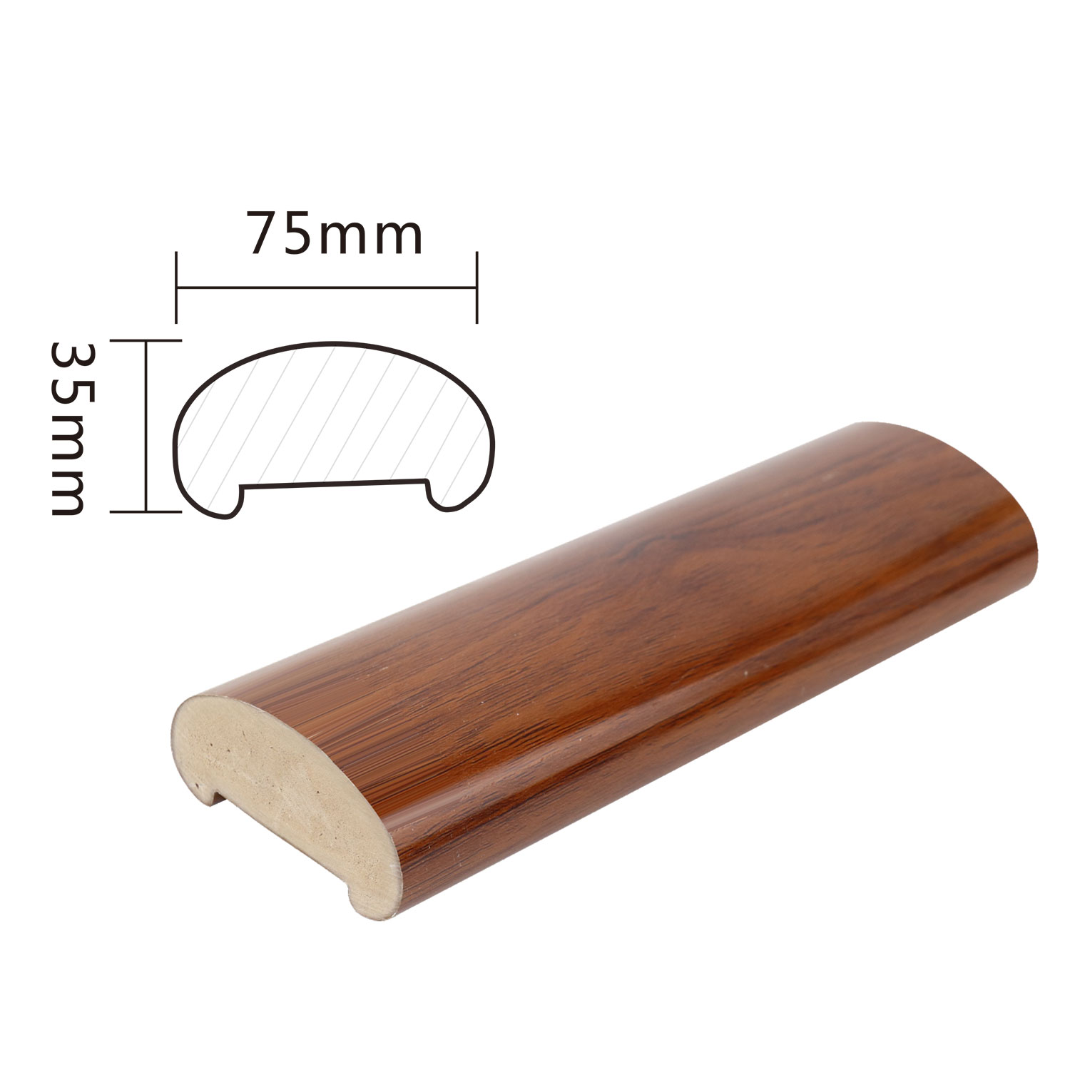 Effortlessly Enhance Your Staircase with 75 w *35 h mm PVC Handrail and Baluster System
