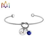 Forever Love Knot Infinity Initial Bracelet 60MM With Birthstone