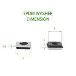 General Industry Stainless Steel Black Square Sealing Washers Roofing Rubber