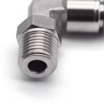 Stainless Steel Male Push-In Elbow 1/4'' BSPT Swivel Male X 10mm Pipe OD Elbow