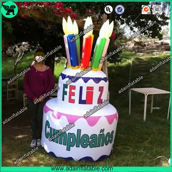 2m White Promotional Custom Inflatable Products Giant Cake Party / Birthday