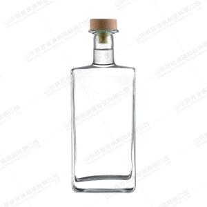 Wholesale Flat Square Customized Glass Bottle For Gin Whiskey Rum 500ml 750ml 700ml from china suppliers