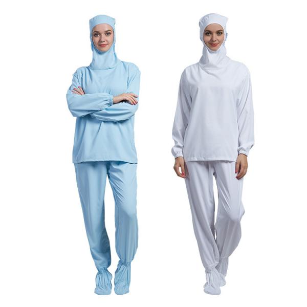 Breathable Sweat Absorbing Antistatic Clean Workshop Clothing Cleanroom Hooded