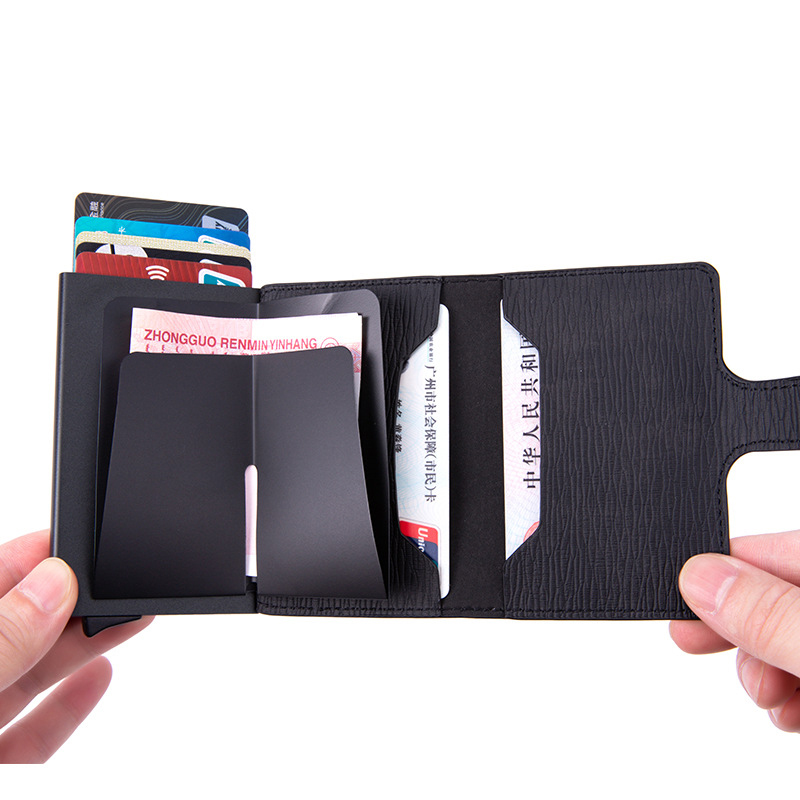 PU Slim Wallet Carbon Card Case Credit Card Holder For Men pop up cardholder custom