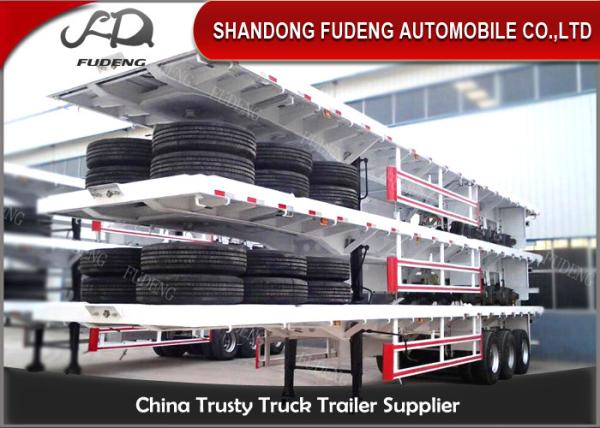 40ft container carry flatbed truck trailer Air suspension super single tire for