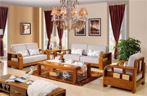 Wholesale modern solid wood sofa set with FABRIC cushion from china suppliers