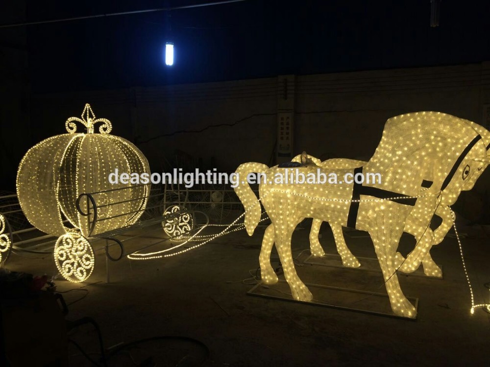 led outdoor christmas decoration horse carriage
