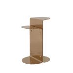 Living Room Round Small Stainless Steel End Table With Bright Gold Shiny Black