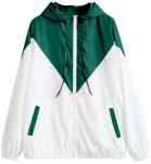 Spring Autumn Women Two Tone Hooded Windbreaker Fashion Design For Running