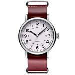 ODM Leather Band Chronograph Watch Brown Leather Strap Stainless Steel Buckle