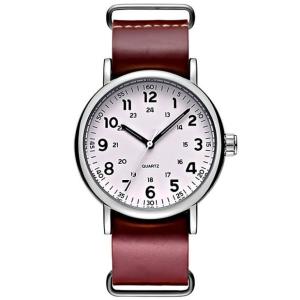 Wholesale ODM Leather Band Chronograph Watch Brown Leather Strap Stainless Steel Buckle from china suppliers