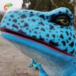 Giant Robotic Realistic Animatronic Animals Blue Realistic Fake Frog 50hz 60hz