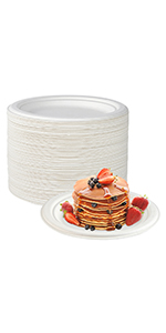 5 Compartment Plates, 125 Pack Disposable Paper Plates, Biodegradable Sugarcane Plates, Eco-Friendly School