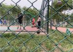 Green Temporary Mesh Fence / PVC Coated Chain Link Fence 3.5mm For Sports