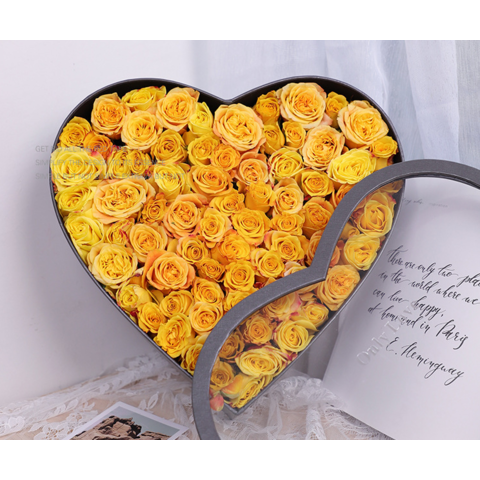 Heart Shaped Chocolate Candy Flower Gift Paper Packaging Box with Clear PVC Window